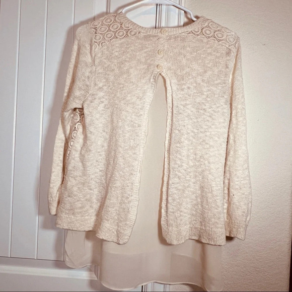 Lucky Brand Layer Lace Crochet Sweater, Small - Picture 6 of 8